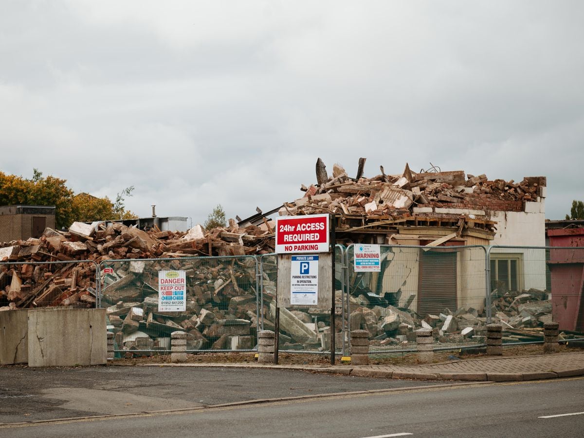 The Clifton Wellington in Telford has now been completely demolished