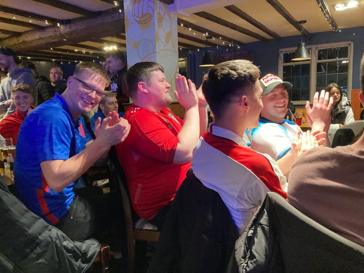 England fans pack out The Crown in Bridgnorth. Photo: Sue Austin.