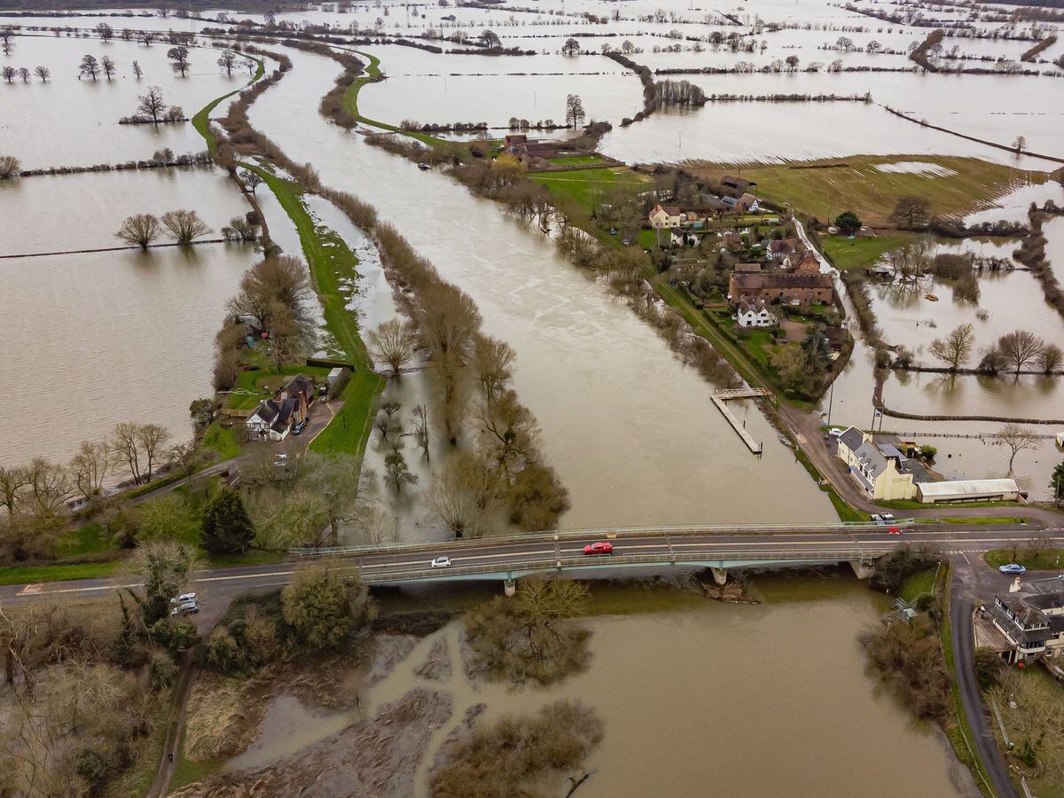 Flood-hit Flooded properties around the River Severn
