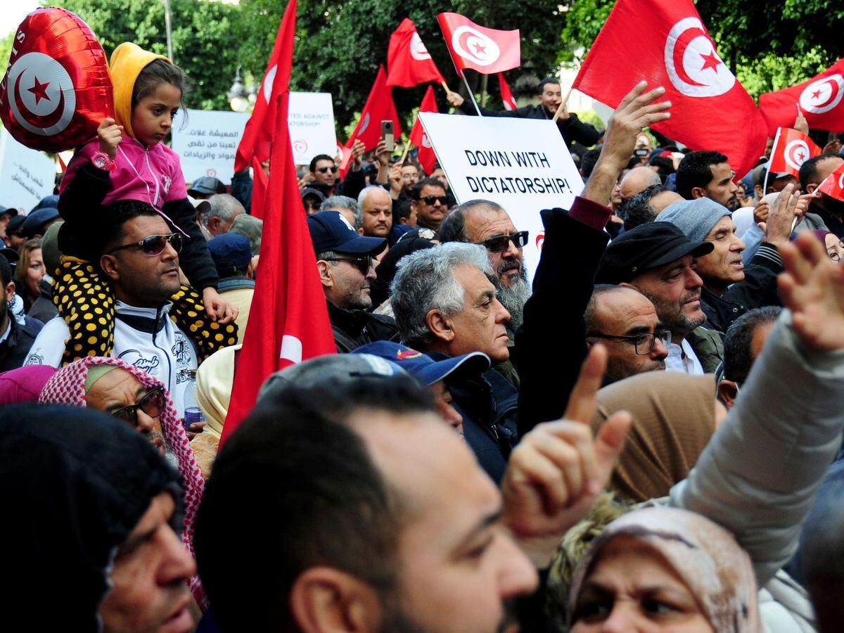 Tunisians protest again President Kais Saied