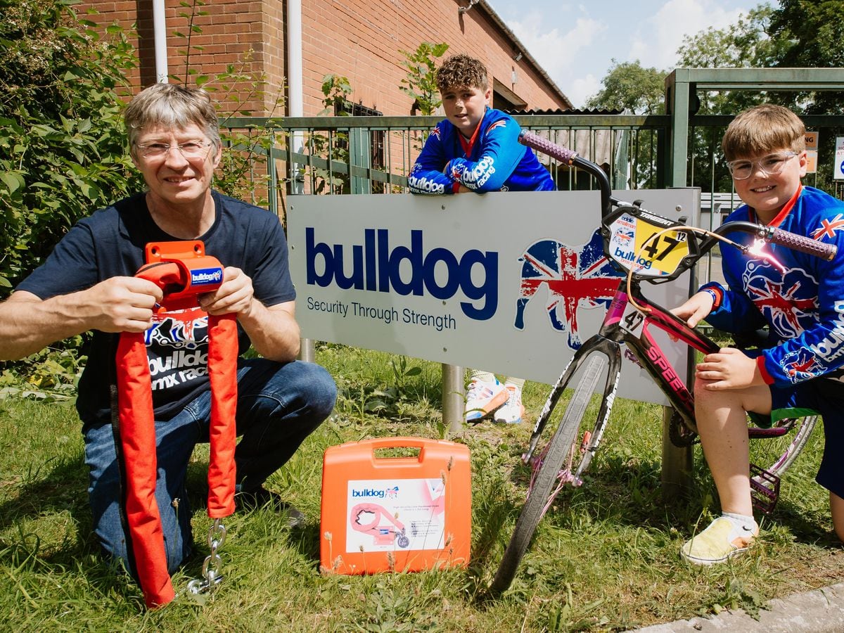 Ian Jordan, managing director of Bulldog, is pictured with Archie Smallman, 10, and Eddie Smallman, 13