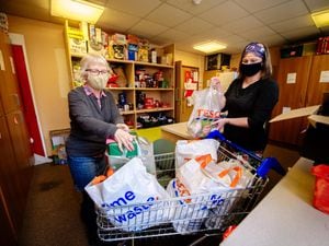 Claire Whitehead and Lucy Lewis of Ludlow Food Bank