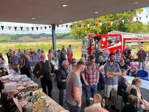 Dozens turned out to celebrate 75 years of Shropshire Fire & Rescue. Photo: Clun Fire Station
