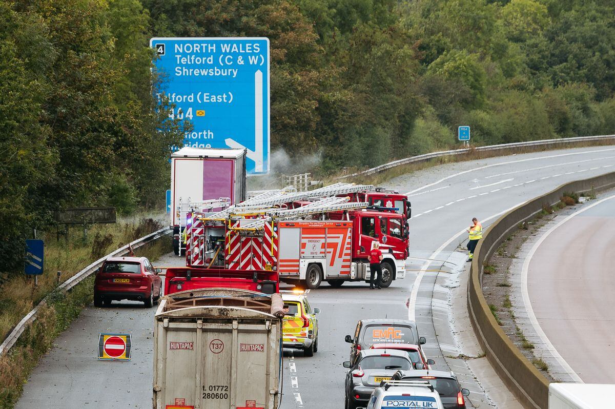 Traffic was trapped waiting for up to three hours while the incident took place.