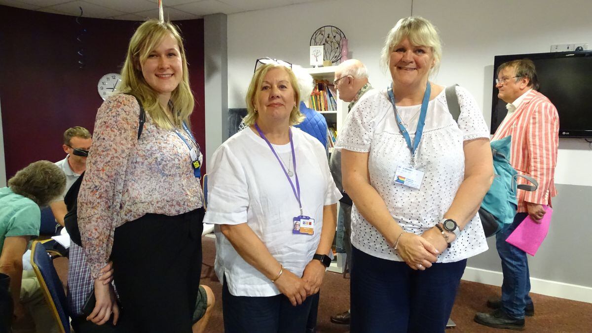 Representatives from Citizens Advice and West Mercia Women's Aid who also attended the food bank annual meeting on Wednesday. From left: Alex Zydek, Gillian Corp and Alison Alexander