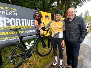 Cycling legend Hugh Porter promotes the forthcoming Round the Wrekin sportive with Adam Roberts. Adam trains for the sportive on a submarine