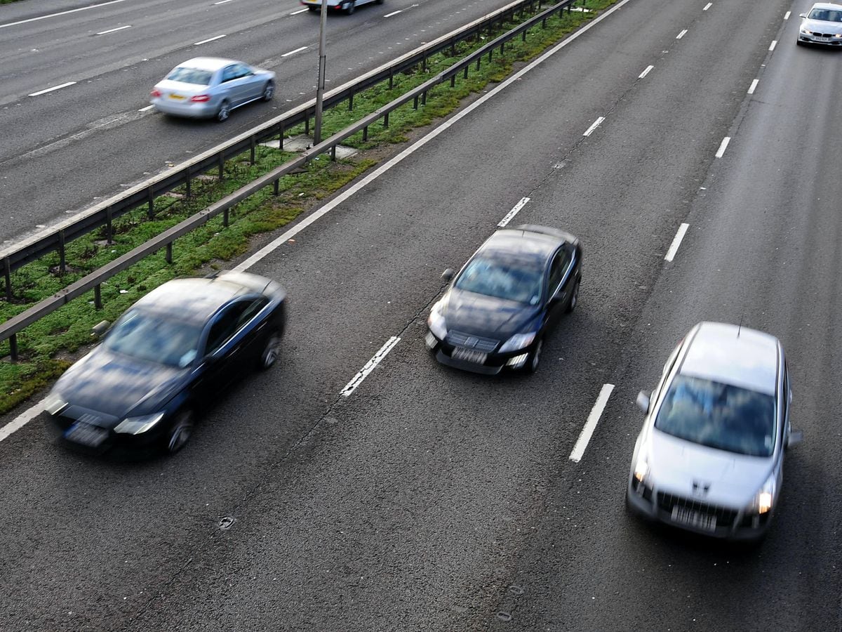 Cars on the M1 motorway