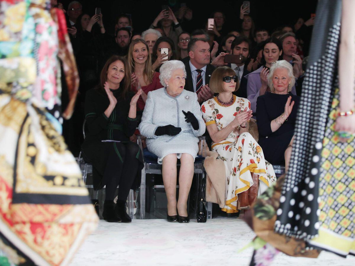 The Queen during a visit to London Fashion Week