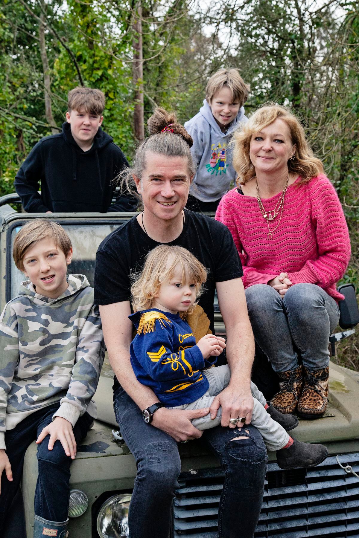 Rob da Bank, his wife Josie and their children