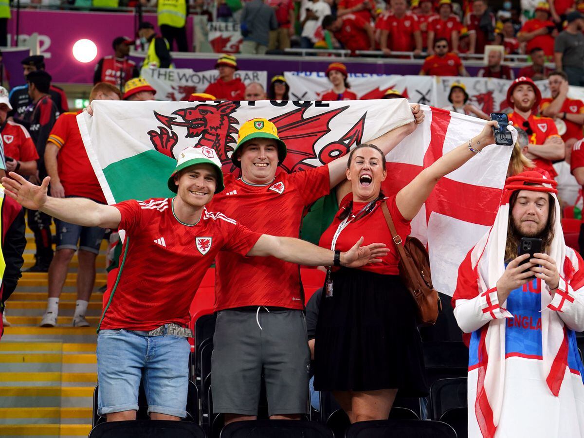 Wales and England fans in the stands
