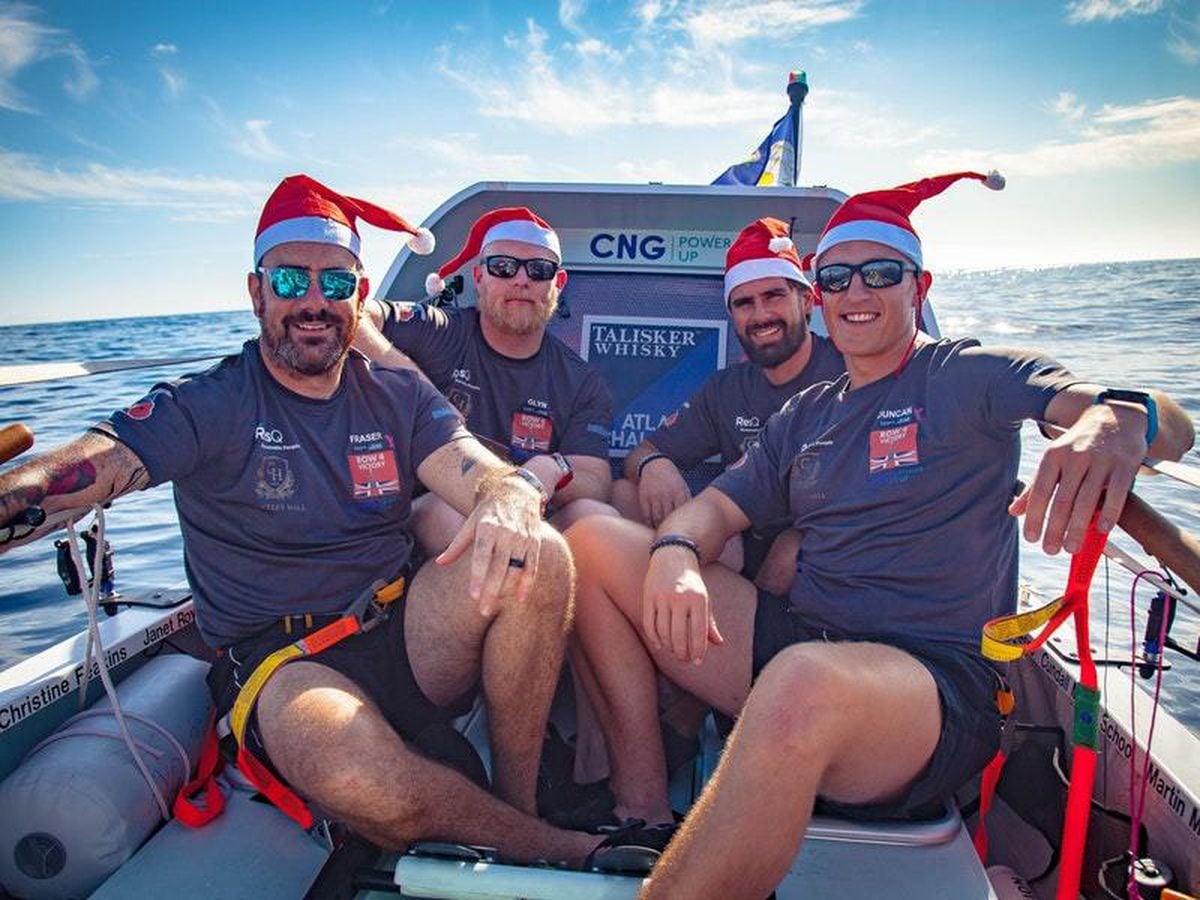 Atlantic Rowers Enjoy Singalongs And Don Santa Hats For Christmas On The Ocean Shropshire Star