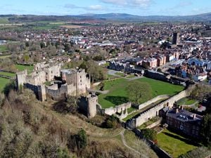 Aerial pic over Ludlow Castle 