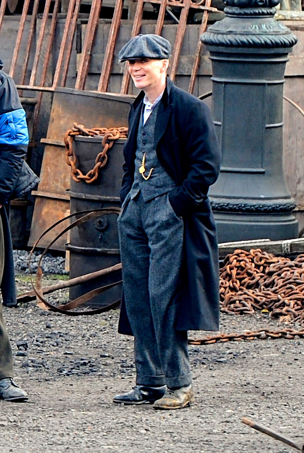 Cillian Murphy filming Peaky Blinders at the Black Country Museum in 2014