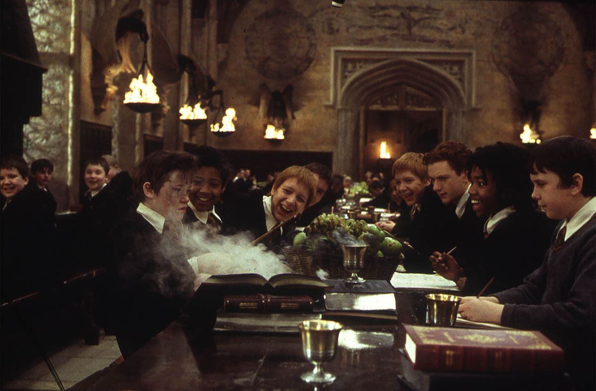 Oliver and James in a scene from Harry Potter