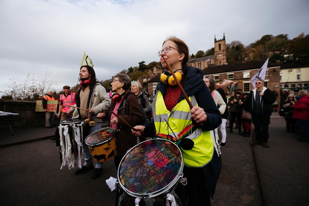 The Cop27 protest march in Ironbridge  