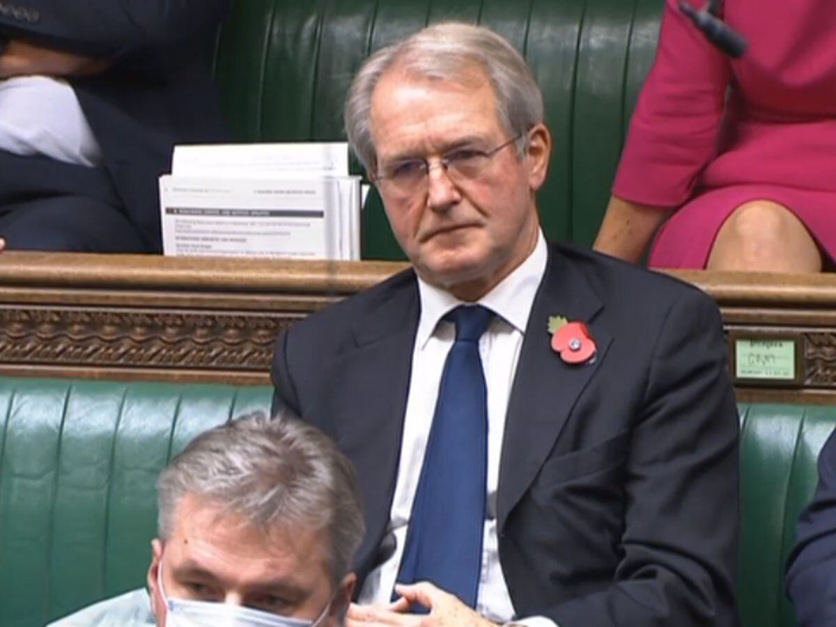 Owen Paterson in the Commons shortly before resigning as North Shropshire MP