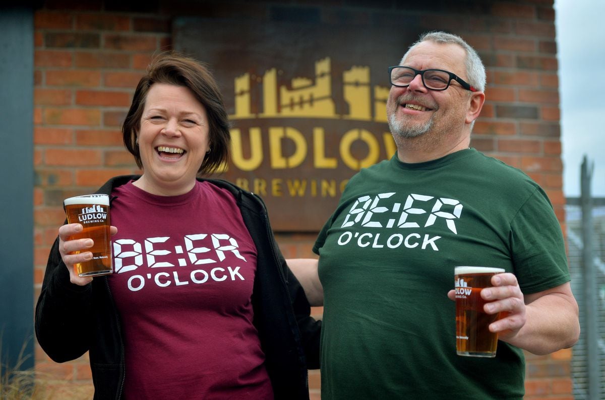 Beer hour for Church Stretton's Kaz Cozens and Ludlow's Simon Atkins
