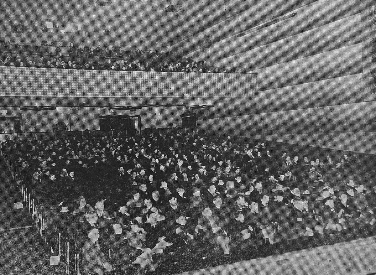 Sorry about the poor quality, but this is the only picture we can find of the ABC Minors actually in their seats at the Majestic in Bridgnorth in November 1949, at the opening of the children's special matinee.