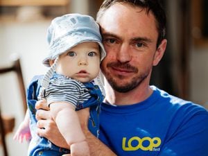 Organiser Jamie Smith with his nine-month old son, Reuben, who was born 10 weeks premature 