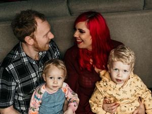  Dan with his partner Sarah and their children Dylan, aged four and Alyssa, aged two