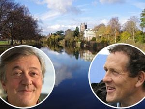 Celebrities Stephen Fry, left, and Monty Don are among those concerned about damaging pollution in the River Wye 