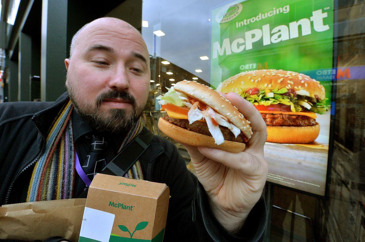 James Vukmirovic testing the McPlant burger