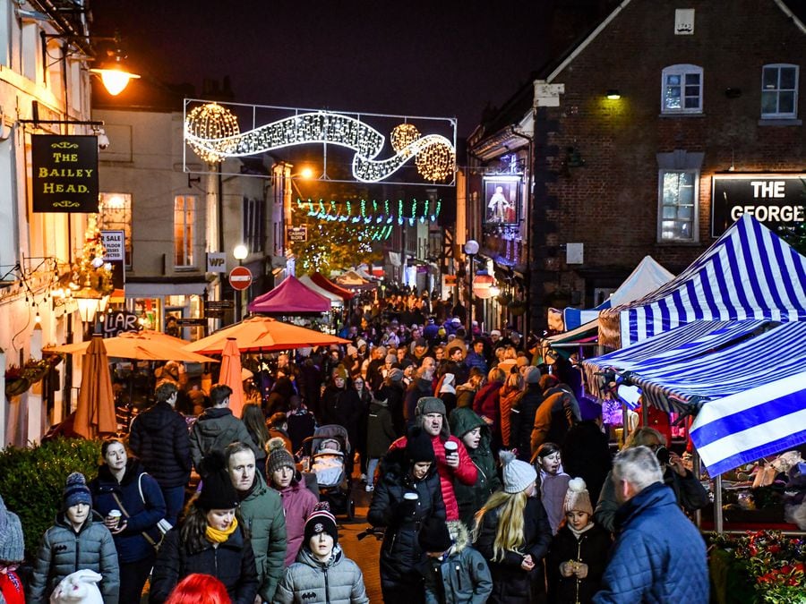 Crowds pack the streets for Oswestry Christmas Live. Photos by Graham Mitchell.