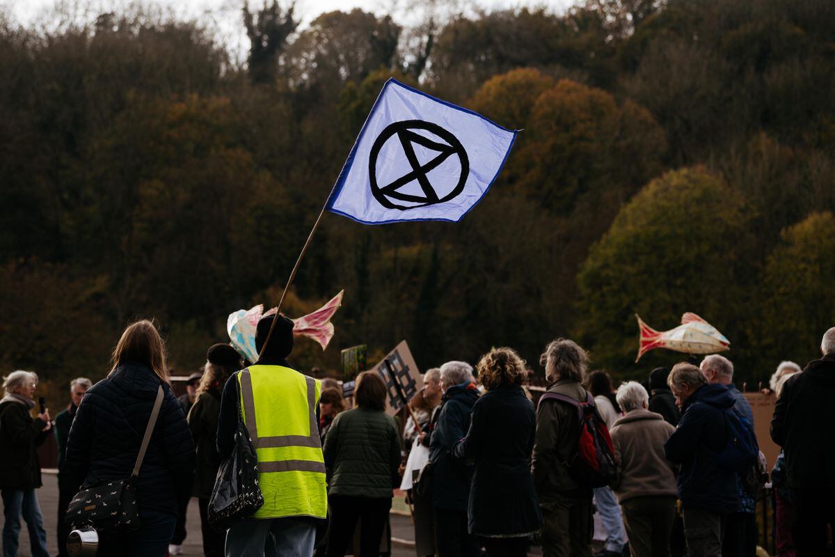 The Cop27 protest march in Ironbridge  
