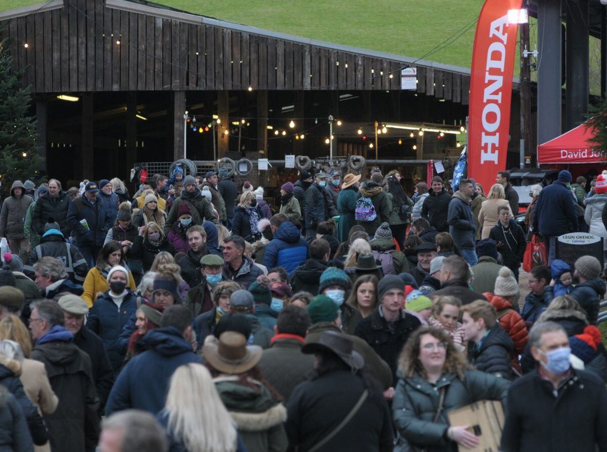 Crowds at the 2021Royal Welsh Winter Fair – the first in two years. The two-day event takes place in Llanelwedd, near Builth Wells, with exhibitors from all over the country.