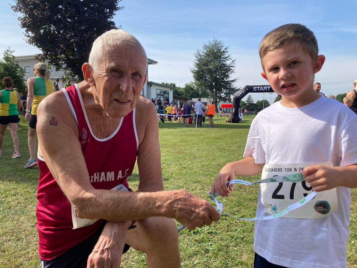 The Ellesmere 10k Pete Norman, 84 and four year old Max Cubberley