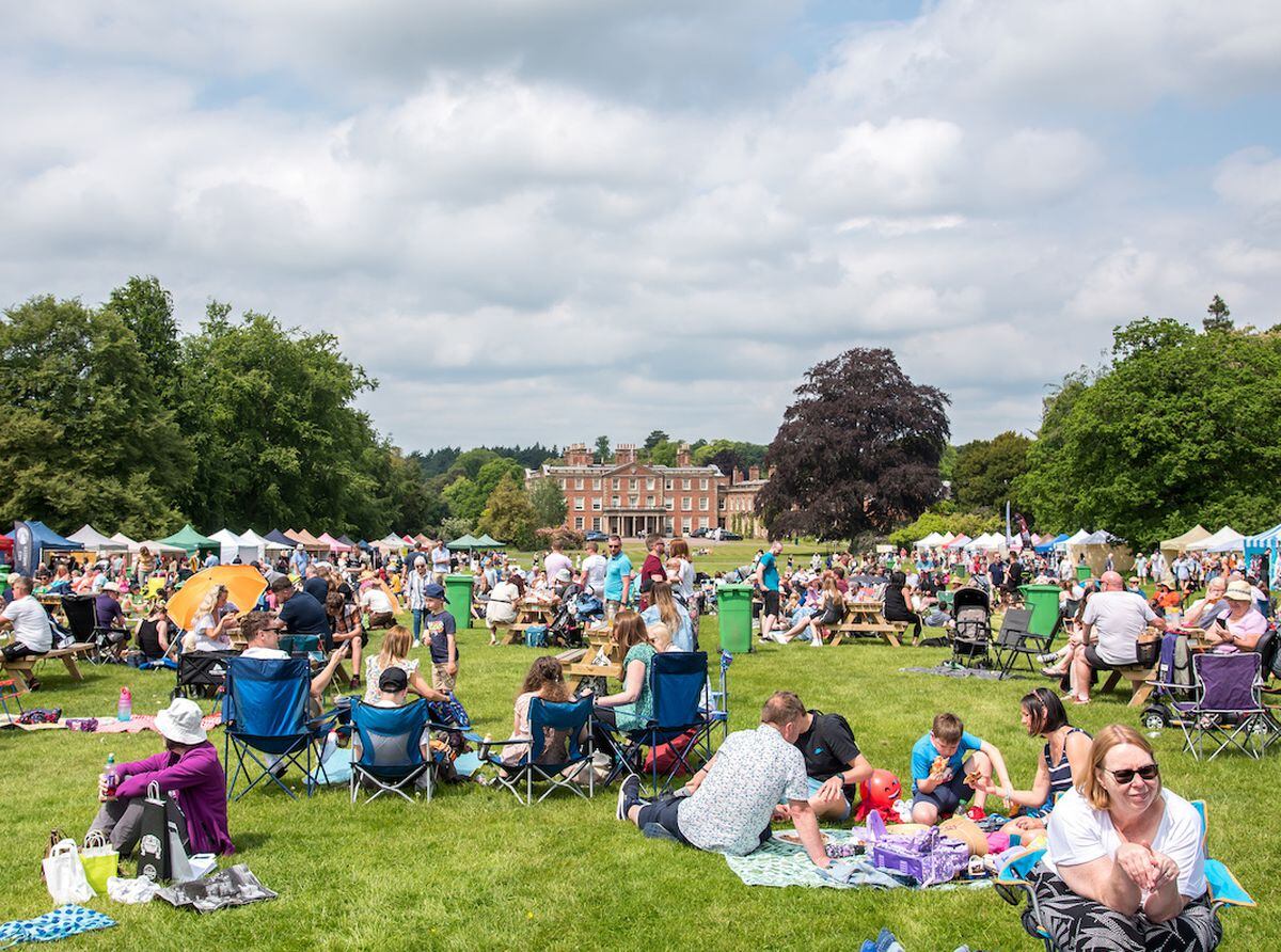 Crowds gather at Weston Park for the Spring Fling event