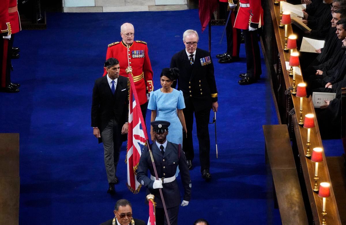 Rishi Sunak and Akshata Murty at the coronation of King Charles III and Queen Camilla. Photo: Andrew Matthews/PA Wire