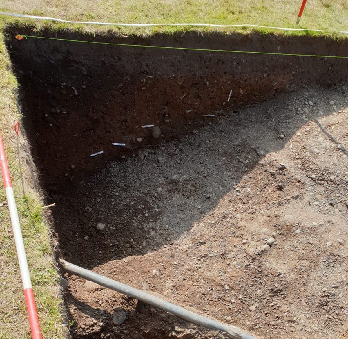 The Norman motte ditch found during the excavation