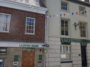 Plans have been lodged with Powys Couty Council to convert parts of former bank, 41 Broad Street Welshpool into flats. On the rights side of this picture. From Google