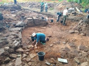 The dig site at Nesscliffe