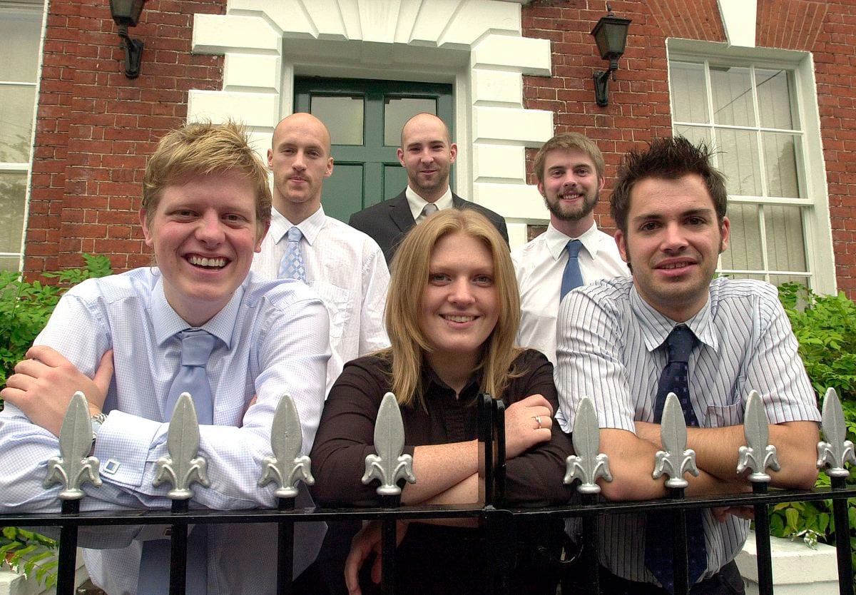 James Holt, front left, with fellow trainees at the start of his career with the Shropshire Star