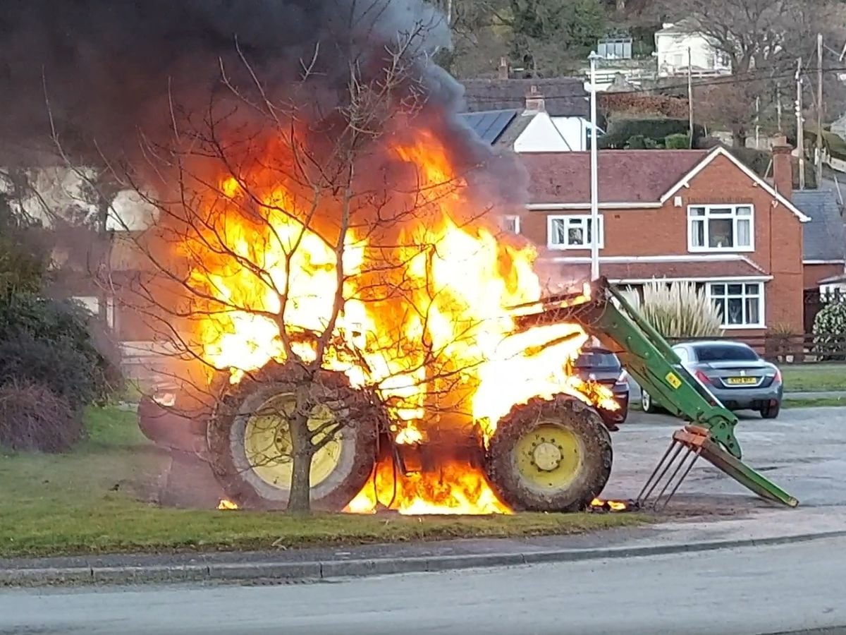 The tractor blaze. Photo:Stephen Davies