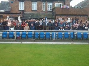 Ready for action – the fine turnout for the Sambrook doubles at the Prince of Wales Hotel