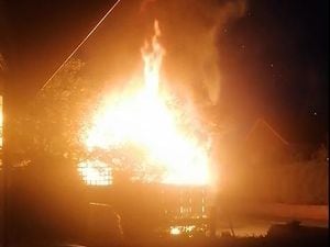 A witness filmed the dramatic shed fire