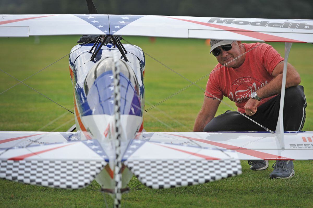 Dan Goule with his Pits challenger at the Weston Park Airshow International
