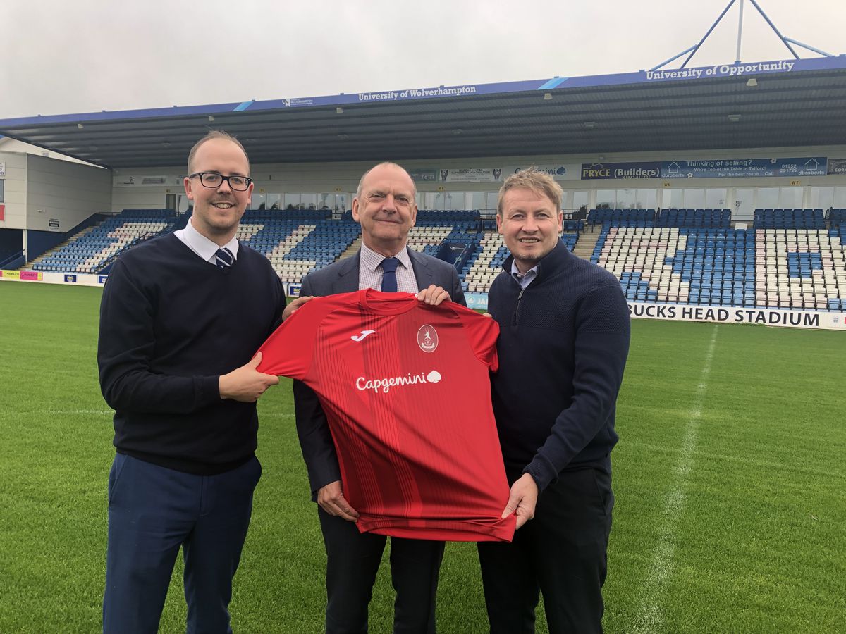 AFC Telford chairman Andy Pryce, right, feels the New Bucks Head pitch renovation will have huge benefits to the entire community