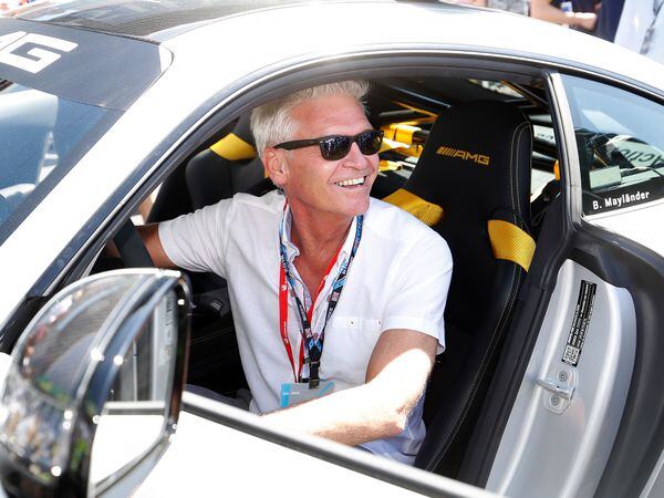 Phillip Schofield in the safety car before the 2018 British Grand Prix