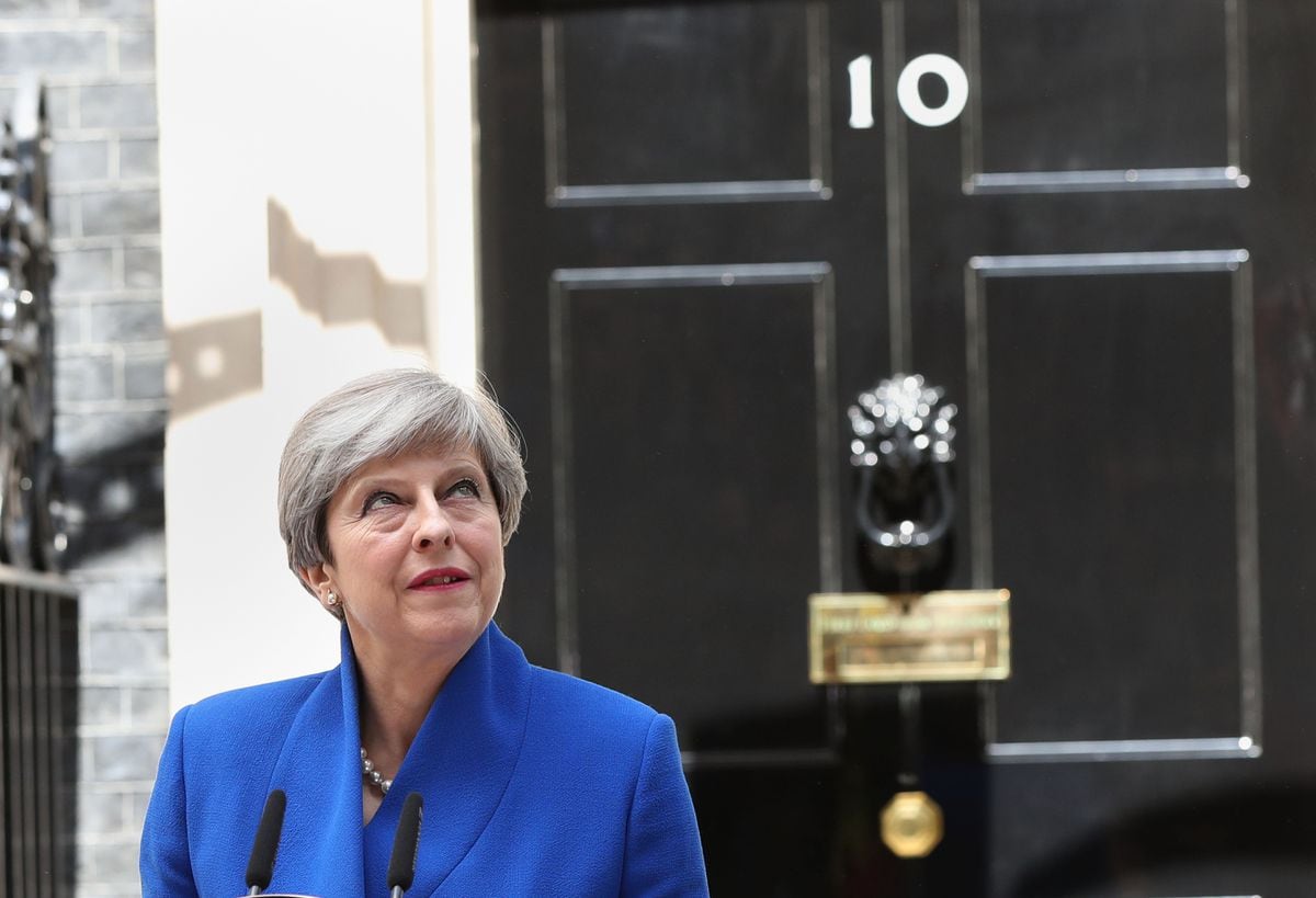 Prime Minister Theresa May makes a statement in Downing Street