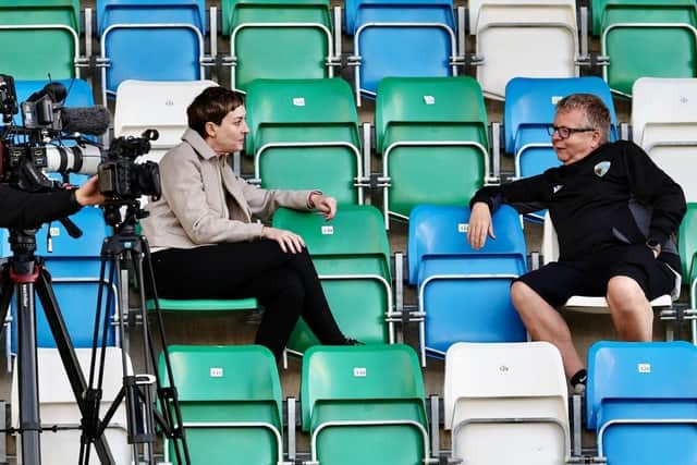 TNS chairman Mike Harris speaks to documentary makers