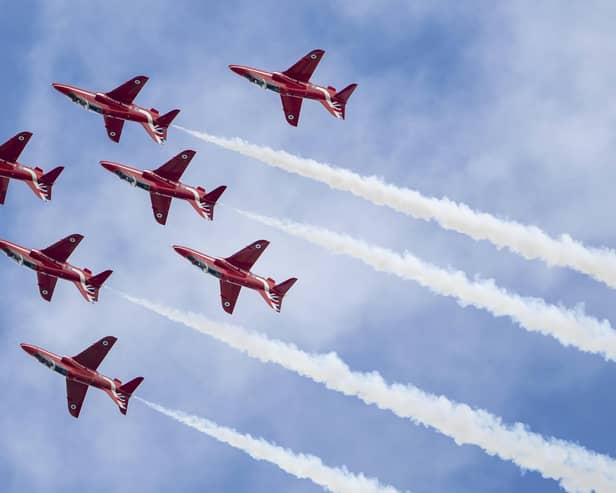The Red Arrows will be flying over Chatsworth Country Fair on September 6, between 11.30am and 12 noon, weather permitting (photo: Getty Images/Matthew Horwood)