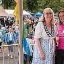 Mayor of Whitchurch, Councillor Rose Hall, with Beth Heath, Director of Shropshire Festivals, at last year’s festival.