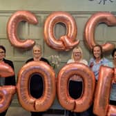 The Stretton Hall Care Home team celebrate achieving a 'Good' CQC rating.