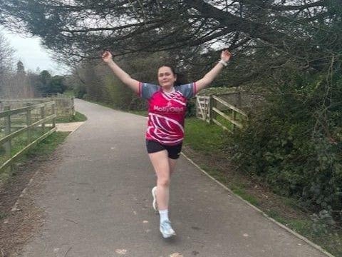 Grace Ashwell in training for the London Marathon.