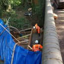 The works saw the installation of a large portable dam to control water flow.