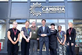 Sam Rowlands MS at the new Cosmetology Centre